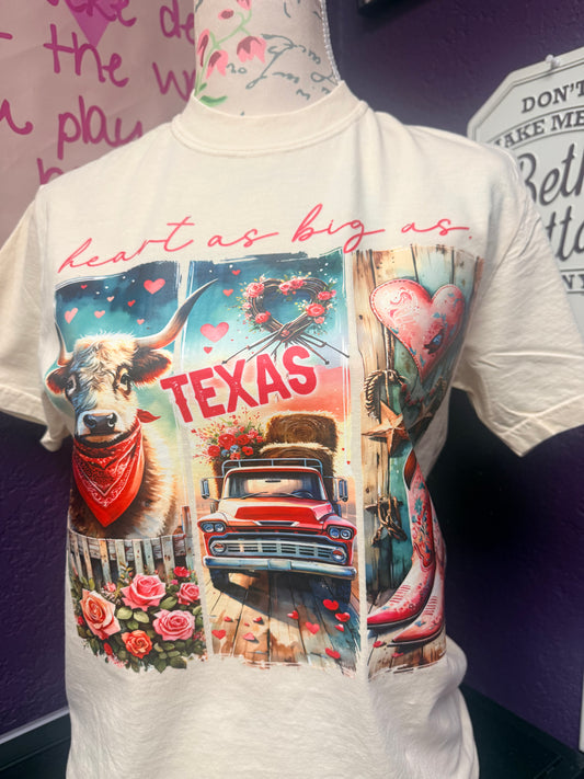Texas themed women's valentines shirt